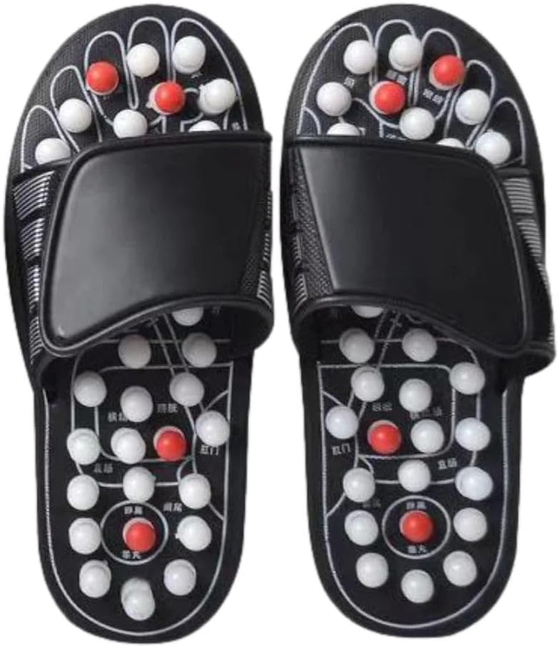 Reflexology Foot Pressure Point Massage Tools Mat Massage Slippers Slides Sandals Shoes, Back Knee Feet Arch Heel Pain and Tension Relief Products Gifts (Xl-Men(10-11)Women(11.5-12.5), 1Pair)