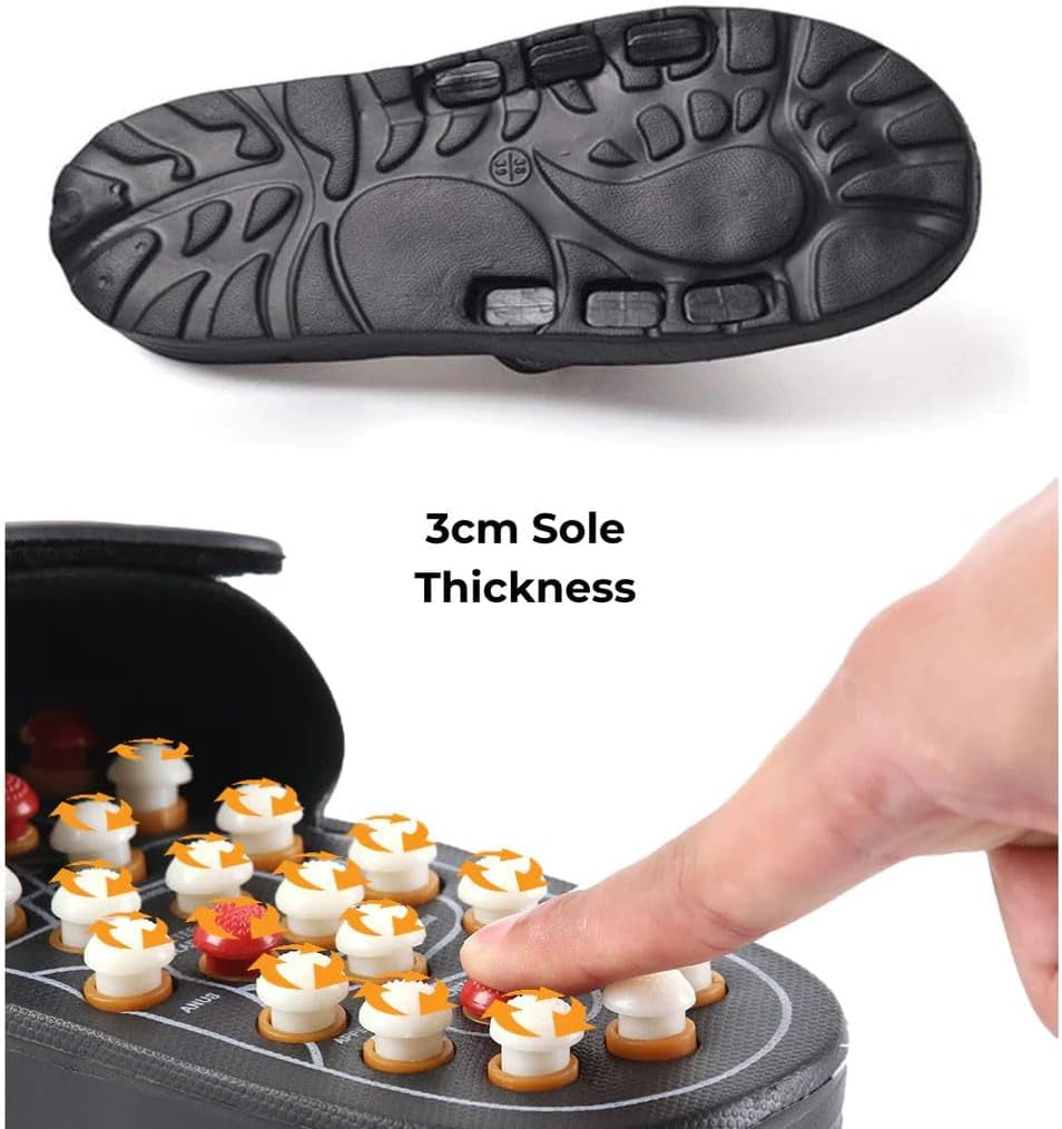 Reflexology Foot Pressure Point Massage Tools Mat Massage Slippers Slides Sandals Shoes, Back Knee Feet Arch Heel Pain and Tension Relief Products Gifts (Xl-Men(10-11)Women(11.5-12.5), 1Pair)