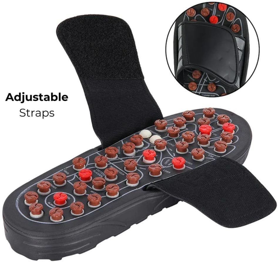 Reflexology Foot Pressure Point Massage Tools Mat Massage Slippers Slides Sandals Shoes, Back Knee Feet Arch Heel Pain and Tension Relief Products Gifts (Xl-Men(10-11)Women(11.5-12.5), 1Pair)